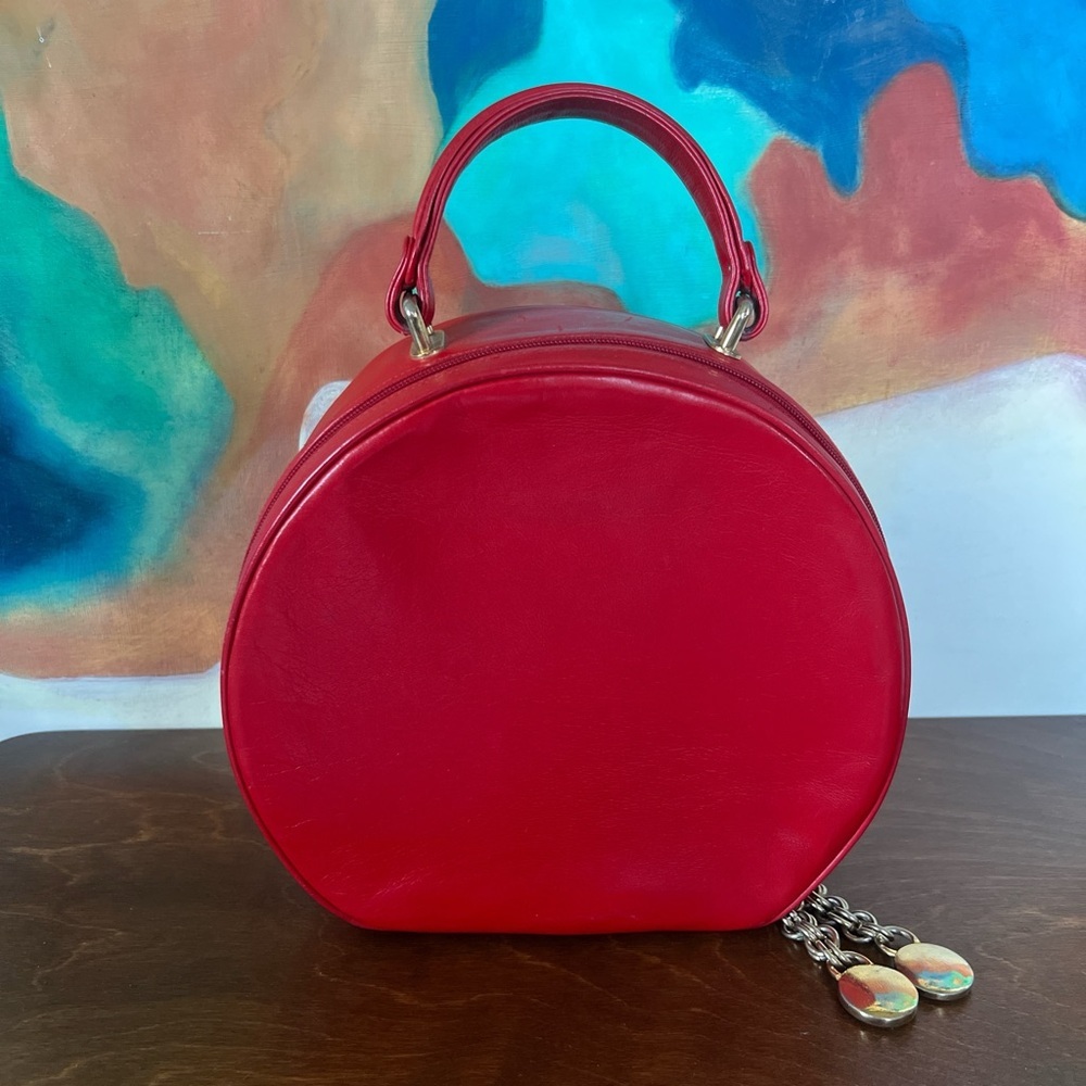 Vintage Genuine Leather Pierre Cardin Round Handbag – 1960s–70s